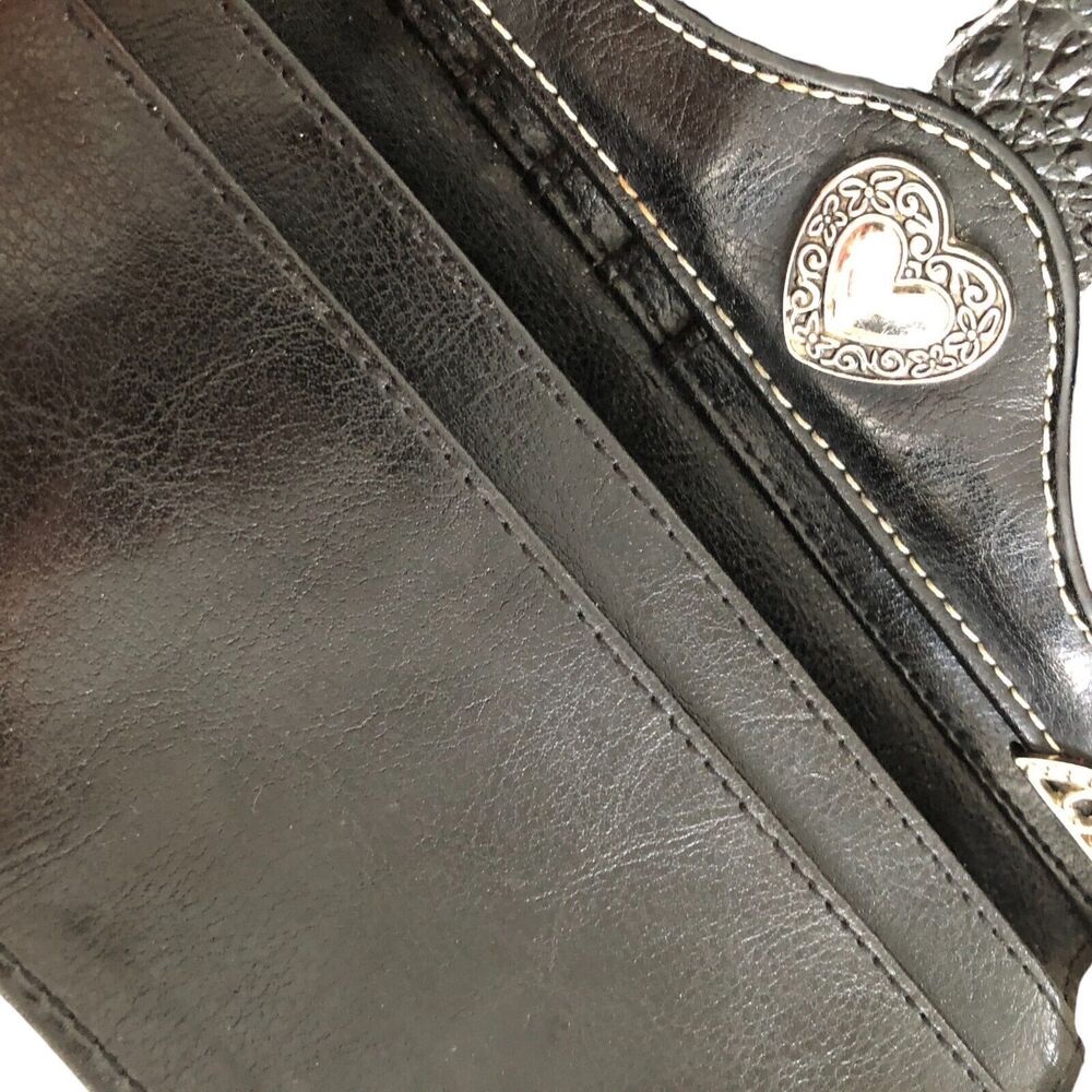 Brighton Western Animal Print Leather Wallet with Silver Heart‎ Accent $225 - Picture 11 of 13
